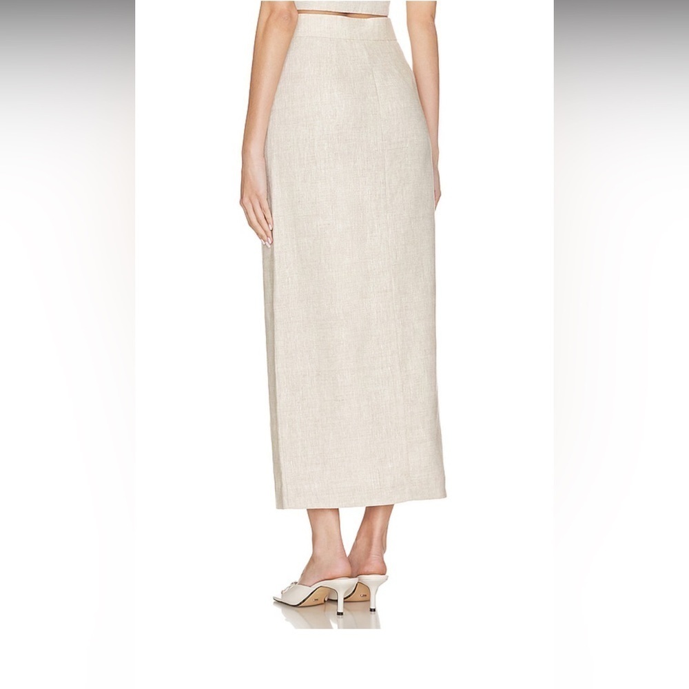 L’Academie from Revolve Orsina Maxi Skirt in Natural Linen Cotton Blend - Picture 4 of 9